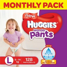 Deals, Discounts & Offers on  - Huggies Wonder Pants Large Size Diapers Monthly Pack (128 Count)