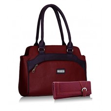 Deals, Discounts & Offers on  -  Fantosy Women's Maroon and Purple handbag and wallet FNB-325_079