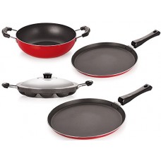 Deals, Discounts & Offers on  - Nirlon Non-Stick Aluminium Flat Base Cookware Combo Gift Set Offer With Stainless Steel Lid , Bakelite Handle