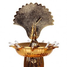 Deals, Discounts & Offers on  - Lexton DPL-06 4-Watt Peacock Diya Lamp (Gold)