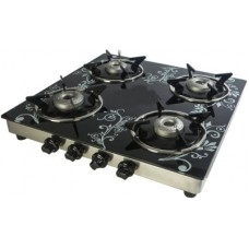 Deals, Discounts & Offers on  - Suryajwala Toughned Glass Top Stainless Steel Manual Gas Stove(4 Burners)