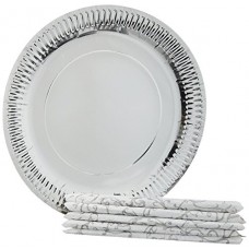 Deals, Discounts & Offers on Personal Care Appliances - Origami Printed Plates 28 cm - 10 Pieces with Napkins 32 cm - 10 Pieces (Pack of 4)
