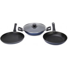 Deals, Discounts & Offers on Cookware - [Specific Pincodes] Pigeon Essential Cookware Set (Aluminium, 3 - Piece)