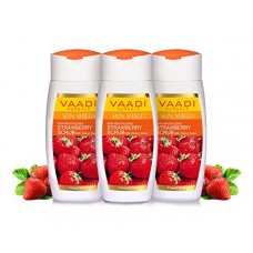 Deals, Discounts & Offers on Personal Care Appliances - Vaadi Herbals Strawberry Scrub Lotion with Walnut Grains, 3 x 110ml