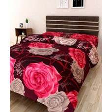 Deals, Discounts & Offers on  - IWS 3D Printed 160 TC Polycotton Single Bedsheet - Floral, Multicolour