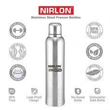 Deals, Discounts & Offers on Home & Kitchen -  Nirlon Stainless Steel Water Bottle, 400ml, Silver (freezer bottle400ml)