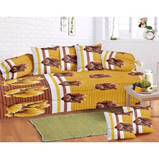Deals, Discounts & Offers on  -  Home Elite 8 Piece 104 TC Cotton Diwan Set - Multicolour