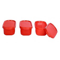 Deals, Discounts & Offers on Home & Kitchen - Signoraware Modular Oval No.1 Plastic Container Set, 500ml, Set of 3, Deep Red