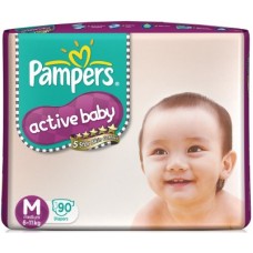 Deals, Discounts & Offers on Baby Care - Pampers Active Baby Diapers Taped Medium Size(90 Pieces)