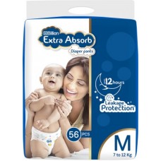 Deals, Discounts & Offers on Baby Care - Billion Extra Absorb Diaper Pants - M(56 Pieces)