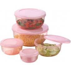 Deals, Discounts & Offers on Kitchen Containers - MasterCook - 290 ml, 580 ml, 1000 ml, 1700 ml, 2700 ml Plastic Grocery Container(Pack of 5, Orange)