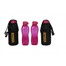 Deals, Discounts & Offers on Home & Kitchen - Signoraware Aqua Bottle with Bag Set, 500ml, Set of 2, Magenta