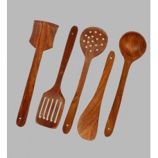 Deals, Discounts & Offers on  - Home Creations Set of 5 pc Wooden Kitchen Cooking tool
