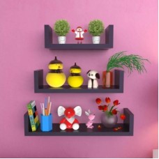 Deals, Discounts & Offers on Furniture - Onlineshoppee U Rack MDF Wall Shelf(Number of Shelves - 3, Black)
