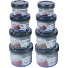 Deals, Discounts & Offers on Kitchen Containers - Bel Casa Lock & Store Spin - 150 ml, 300 ml, 500 ml, 730 ml Polypropylene Grocery Container(Pack of 8, Grey)