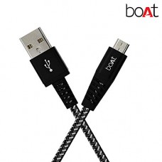 Deals, Discounts & Offers on  -  boAt Rugged v3 Extra Tough Unbreakable Braided Micro USB Cable 1.5 Meter (Black)