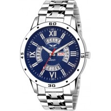 Deals, Discounts & Offers on Watches & Wallets - Lois Caron LCS-8098 Blue Dial Day & Date Functioning Watch - For Men