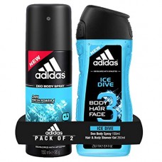 Deals, Discounts & Offers on Personal Care Appliances -  Adidas Ice Dive Deodorant Body Spray, 150ml with Ice Dive Shower Gel, 250ml