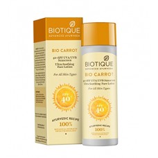 Deals, Discounts & Offers on Personal Care Appliances -  Biotique Bio Carrot Face & Body Sun Lotion Spf 40 Uva/Uvb Sunscreen For All Skin Types In The Sun, 120Ml
