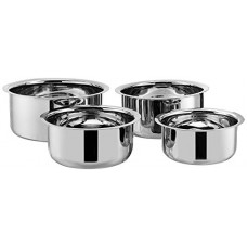 Deals, Discounts & Offers on Home & Kitchen - Amazon Brand - Solimo Stainless Steel 4-Piece Tope Set Without Lid