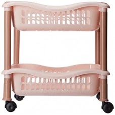 Deals, Discounts & Offers on  - Joyo Square Polypropylene Trolley, 2 Layers, Pink