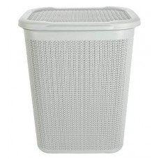 Deals, Discounts & Offers on  - All Time Cresta Knit Laundry Basket With Lid (50 Ltr) (Ice Grey)