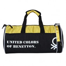 Deals, Discounts & Offers on  - United Colors of Benetton Gym Bag Polyester 45 cms Black/Yellow Gym Shoulder Bag (0IP6AMGBBY04I)
