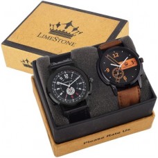 Deals, Discounts & Offers on Watches & Wallets - LimeStone LS~33~43 #Inferior by LimeStone# Mr. Lite Combo Watch - For Men