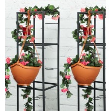 Deals, Discounts & Offers on Home Decor & Festive Needs - Brown Polypropylene Hanging Planter By Rajesh- Set of 2
