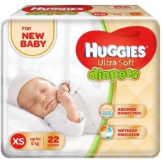 Deals, Discounts & Offers on Baby Care - Huggies Ultra Soft Diaper - XS  (22 Pieces)