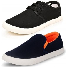 Deals, Discounts & Offers on Men Footwear - Jabra Men's Black Casual Shoes and Blue Sneakers