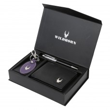 Deals, Discounts & Offers on Watches & Wallets - Wildhorn Men Black Wallet, Key Ring & Pen
