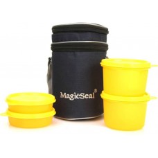 Deals, Discounts & Offers on Kitchen Containers - Polyset Magic Seal Premium 4 Containers Lunch Box  (620 ml)