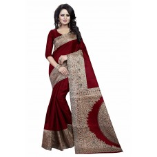 Deals, Discounts & Offers on Women Clothing - Ishin Art Silk Saree with Blouse Piece
