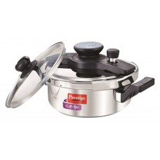Deals, Discounts & Offers on Home & Kitchen - Prestige Clip On Stainless Steel Pressure Cooker with Glass Lid, 3 Litres, Silver