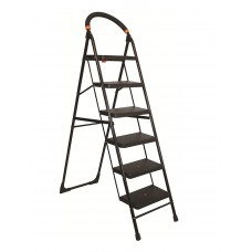 Deals, Discounts & Offers on Home Improvement - Parasnath Steel Heavy Folding Ladder Milano With Wide 6 Steps (Black)