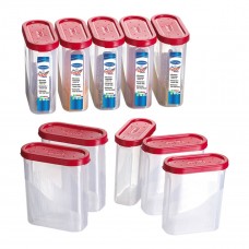 Deals, Discounts & Offers on Storage - Primeway Food Savers Modular Plastic Container Set, 275ml, Set of 10, Red