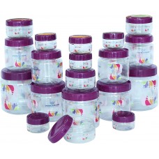 Deals, Discounts & Offers on Kitchen Containers - Princeware Mini Combo Plastic Jar Set, 19-Pieces, Transparent