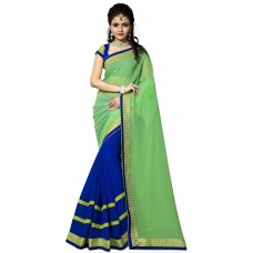 Deals, Discounts & Offers on Women Clothing - Om Sai Creation Embellished Bollywood Georgette Saree  (Multicolor)