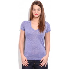 Deals, Discounts & Offers on Women Clothing - Reebok Casual Short Sleeve Solid Women's Purple Top