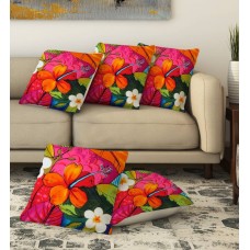 Deals, Discounts & Offers on Home & Kitchen - LA VERVE Floral Cushions Cover  (Pack of 5, 40 cm*40 cm, Multicolor)