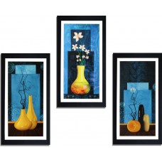 Deals, Discounts & Offers on Home Decor & Festive Needs - SAF Set Of 3 Textured Print With Uv Canvas Painting