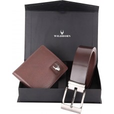 Deals, Discounts & Offers on Watches & Wallets - WildHorn Brown Men's Leather Free Size Belt & Wallet Combo