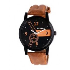 Deals, Discounts & Offers on Watches & Wallets - Kajaru KJR-4 Stylish And Elegant Brown Strap Wrist Watch For Men