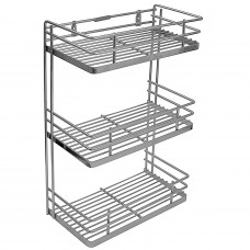 Deals, Discounts & Offers on Kitchen Containers - Klaxon Wall Mounted Three Shelf Stainless Steel Kitchen Rack, Silver