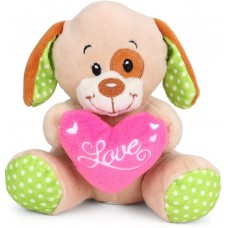 Deals, Discounts & Offers on Toys & Games - Starwalk Beige Dog Plush with Pink Heart 14 cm - 14 cm  (Multicolor)