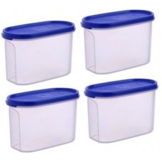 Deals, Discounts & Offers on Kitchen Containers - Tupperware Modular Mates 1.1 Ltrs - 1100 ml Plastic Grocery Container(Pack of 4, Blue, White)