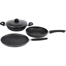Deals, Discounts & Offers on Cookware - Prestige Omega Deluxe Granite Induction Bottom Cookware Set(PTFE (Non-stick), 3 - Piece)