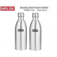 Deals, Discounts & Offers on Home & Kitchen -  Nirlon Stainless Steel Water Bottle Set, 2-Pieces, Silver (2_FB_48844)