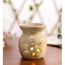 Deals, Discounts & Offers on Home Decor & Festive Needs - White Ceramic & Wax Aroma Candle Diffuser Oil by Riflection